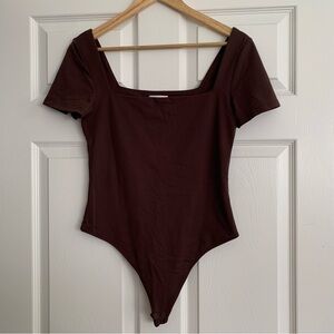 Babaton Chocolate Short Sleeve Bodysuit